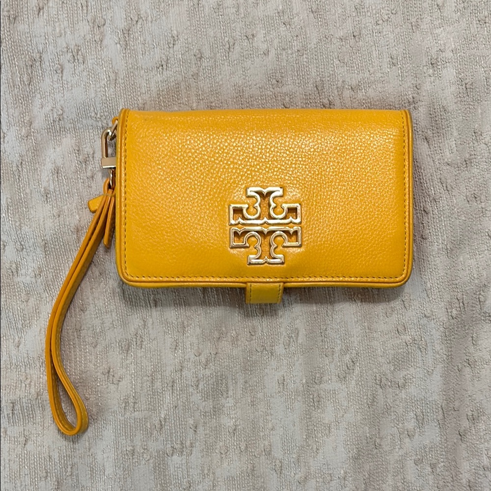 Tory Burch Yellow Wristlet Clutch